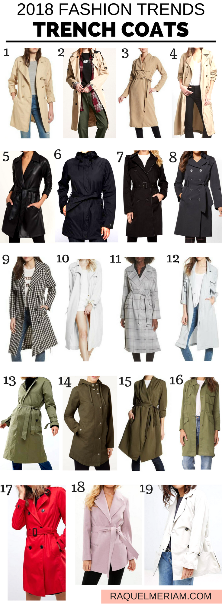 2018 Fashion Trends: Trench Coats #spring #summer #fashiontrends #2018 #trenchcoats #jackets